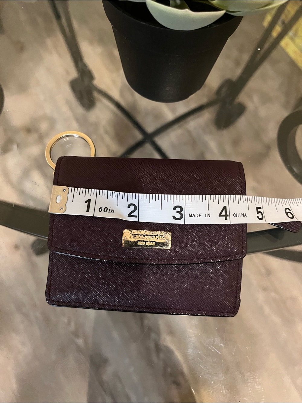 kate spade Plum Saffiano Leather Small Wallet with Gold Hardware - Picture 14 of 15